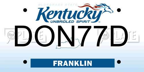 DON77D Kentucky License Plate
