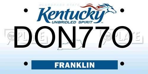 DON77O Kentucky License Plate