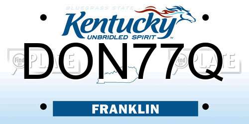 DON77Q Kentucky License Plate
