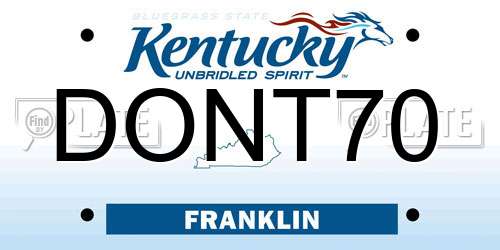 DONT70 Kentucky License Plate
