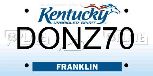 DONZ70 Kentucky License Plate