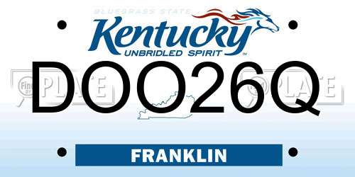 DOO26Q Kentucky License Plate