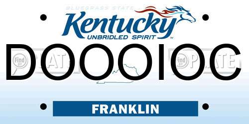DOOOIOC Kentucky License Plate