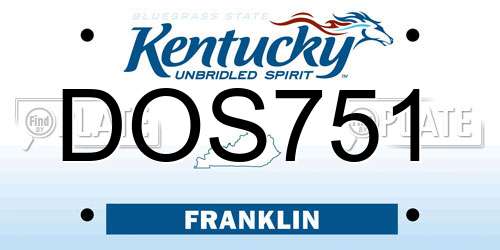 DOS751 Kentucky License Plate