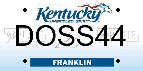 DOSS44 Kentucky License Plate