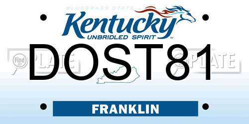 DOST81 Kentucky License Plate