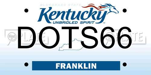DOTS66 Kentucky License Plate