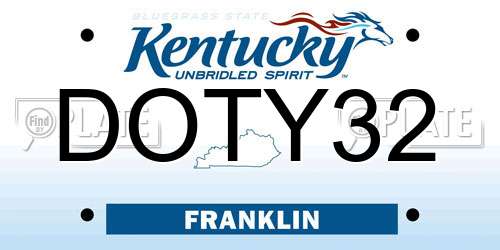 DOTY32 Kentucky License Plate