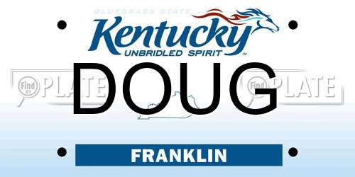 DOUG Kentucky License Plate