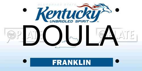 DOULA Kentucky License Plate