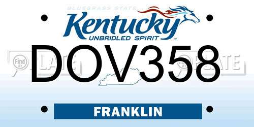 DOV358 Kentucky License Plate
