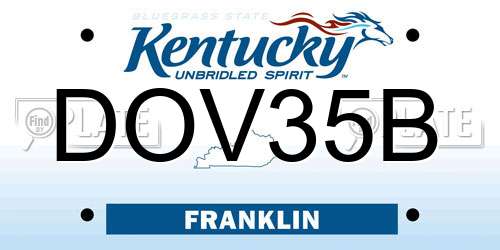 DOV35B Kentucky License Plate