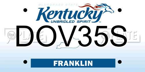 DOV35S Kentucky License Plate