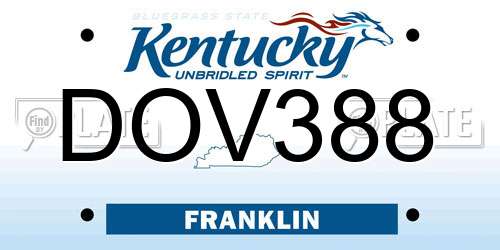 DOV388 Kentucky License Plate