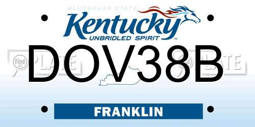 DOV38B Kentucky License Plate