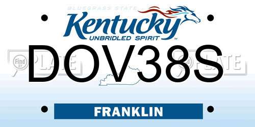 DOV38S Kentucky License Plate