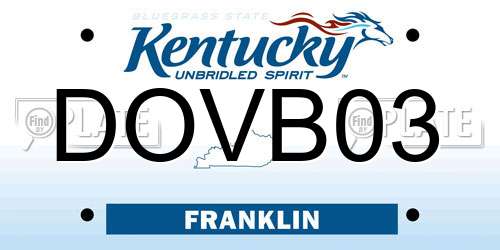 DOVB03 Kentucky License Plate