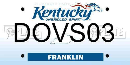 DOVS03 Kentucky License Plate