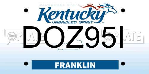 DOZ95I Kentucky License Plate