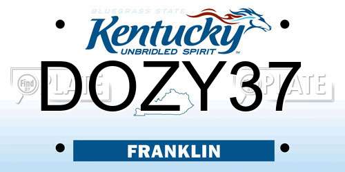 DOZY37 Kentucky License Plate
