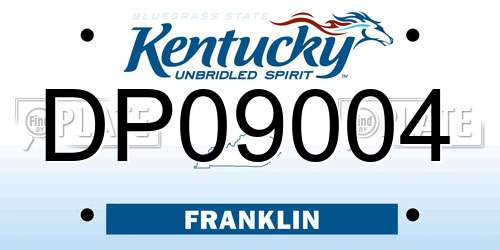 DP09004 Kentucky License Plate