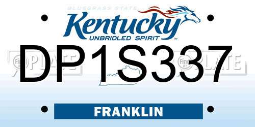 DP1S337 Kentucky License Plate