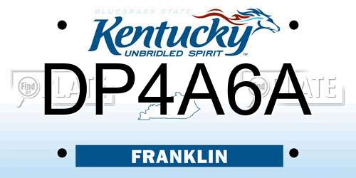 DP4A6A Kentucky License Plate