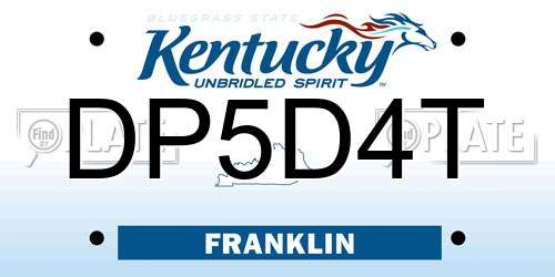 DP5D4T Kentucky License Plate