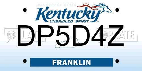 DP5D4Z Kentucky License Plate