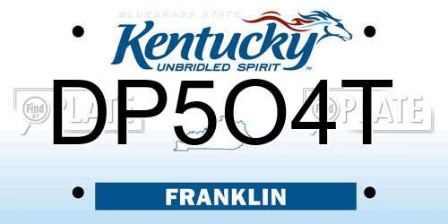 DP5O4T Kentucky License Plate