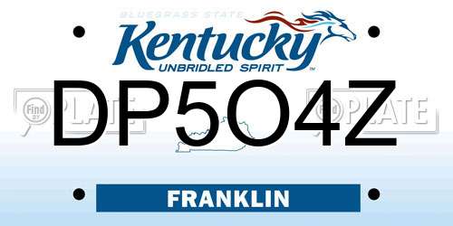DP5O4Z Kentucky License Plate