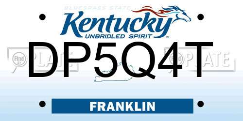 DP5Q4T Kentucky License Plate