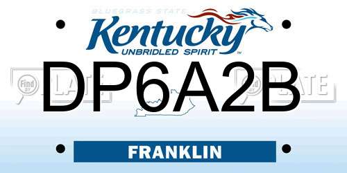 DP6A2B Kentucky License Plate