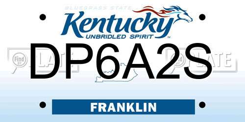 DP6A2S Kentucky License Plate