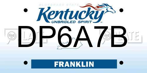 DP6A7B Kentucky License Plate