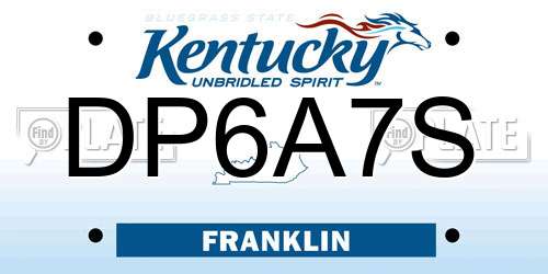 DP6A7S Kentucky License Plate