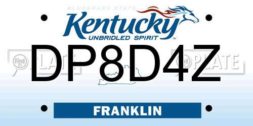 DP8D4Z Kentucky License Plate