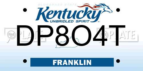 DP8O4T Kentucky License Plate