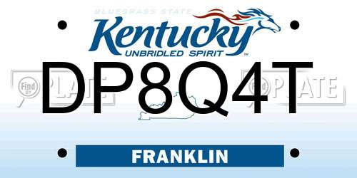 DP8Q4T Kentucky License Plate