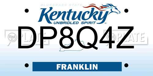DP8Q4Z Kentucky License Plate