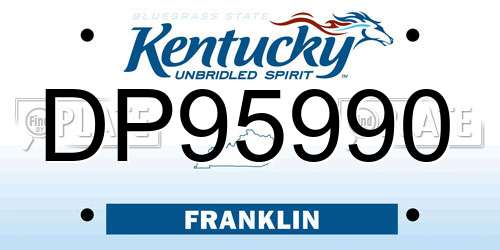 DP95990 Kentucky License Plate