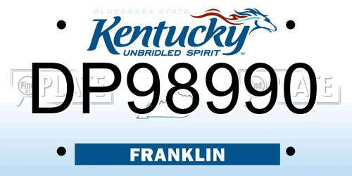 DP98990 Kentucky License Plate