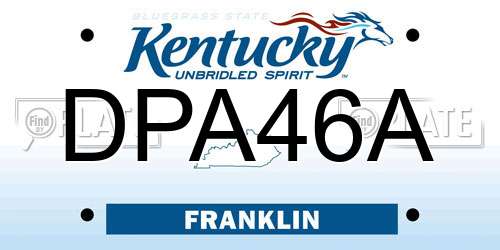 DPA46A Kentucky License Plate