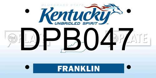 DPB047 Kentucky License Plate