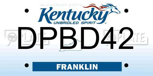 DPBD42 Kentucky License Plate