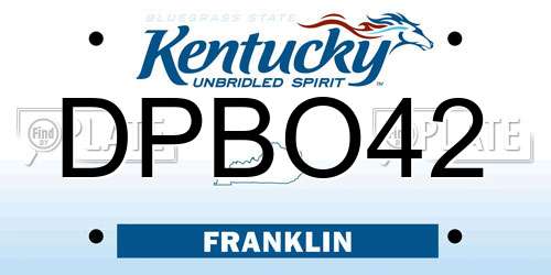 DPBO42 Kentucky License Plate