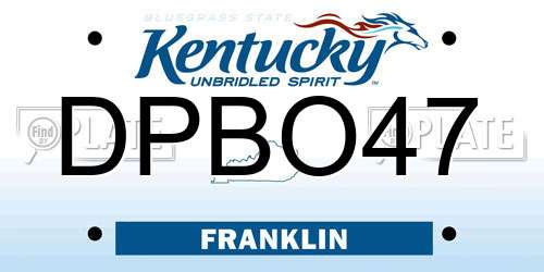 DPBO47 Kentucky License Plate