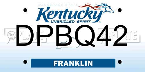 DPBQ42 Kentucky License Plate