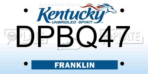 DPBQ47 Kentucky License Plate