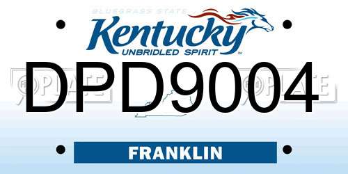 DPD9004 Kentucky License Plate